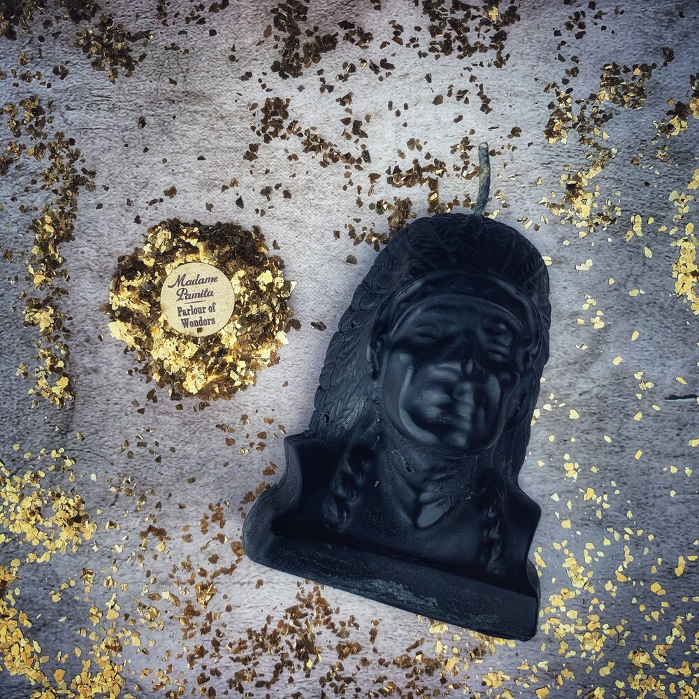 Beeswax Black Hawk Justice Spell Candle - Northern Magick Supplies