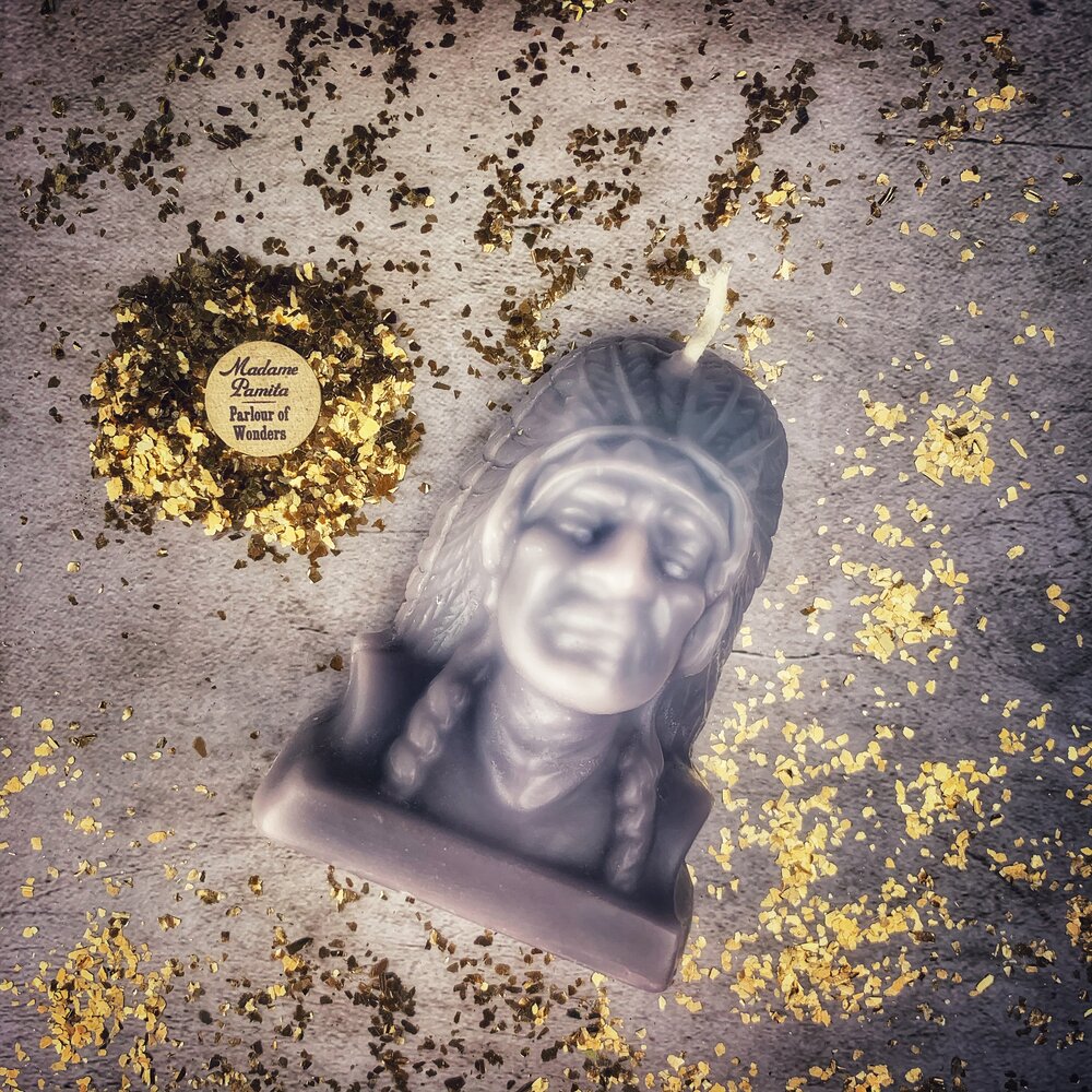 Beeswax Black Hawk Justice Spell Candle - Northern Magick Supplies