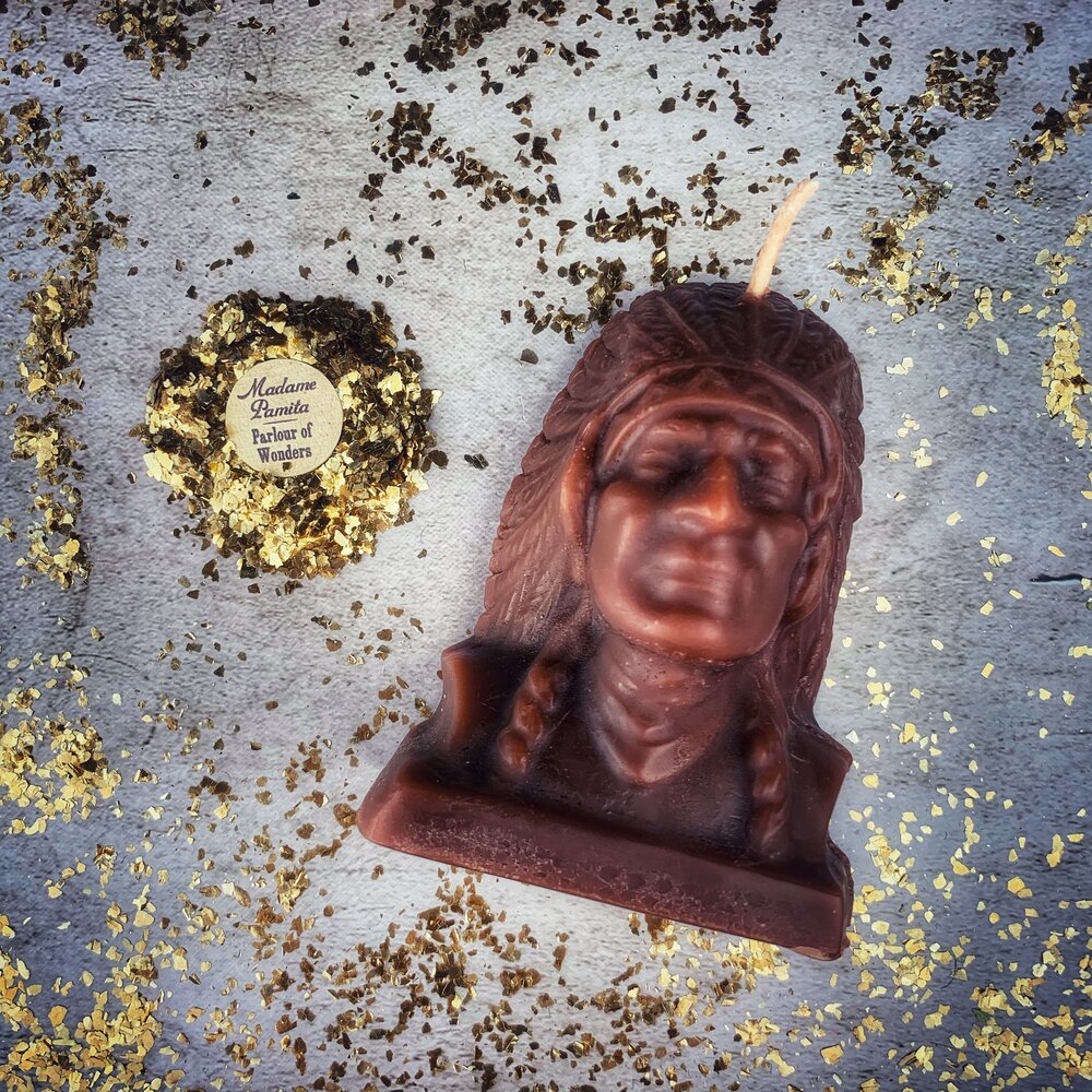 Beeswax Black Hawk Justice Spell Candle - Northern Magick Supplies