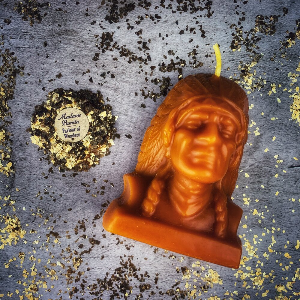 Beeswax Black Hawk Justice Spell Candle - Northern Magick Supplies