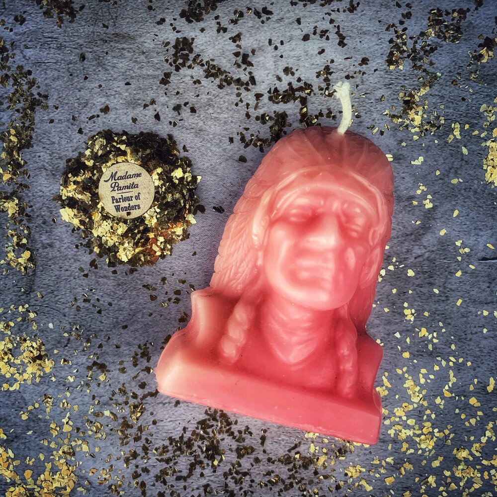 Beeswax Black Hawk Justice Spell Candle - Northern Magick Supplies