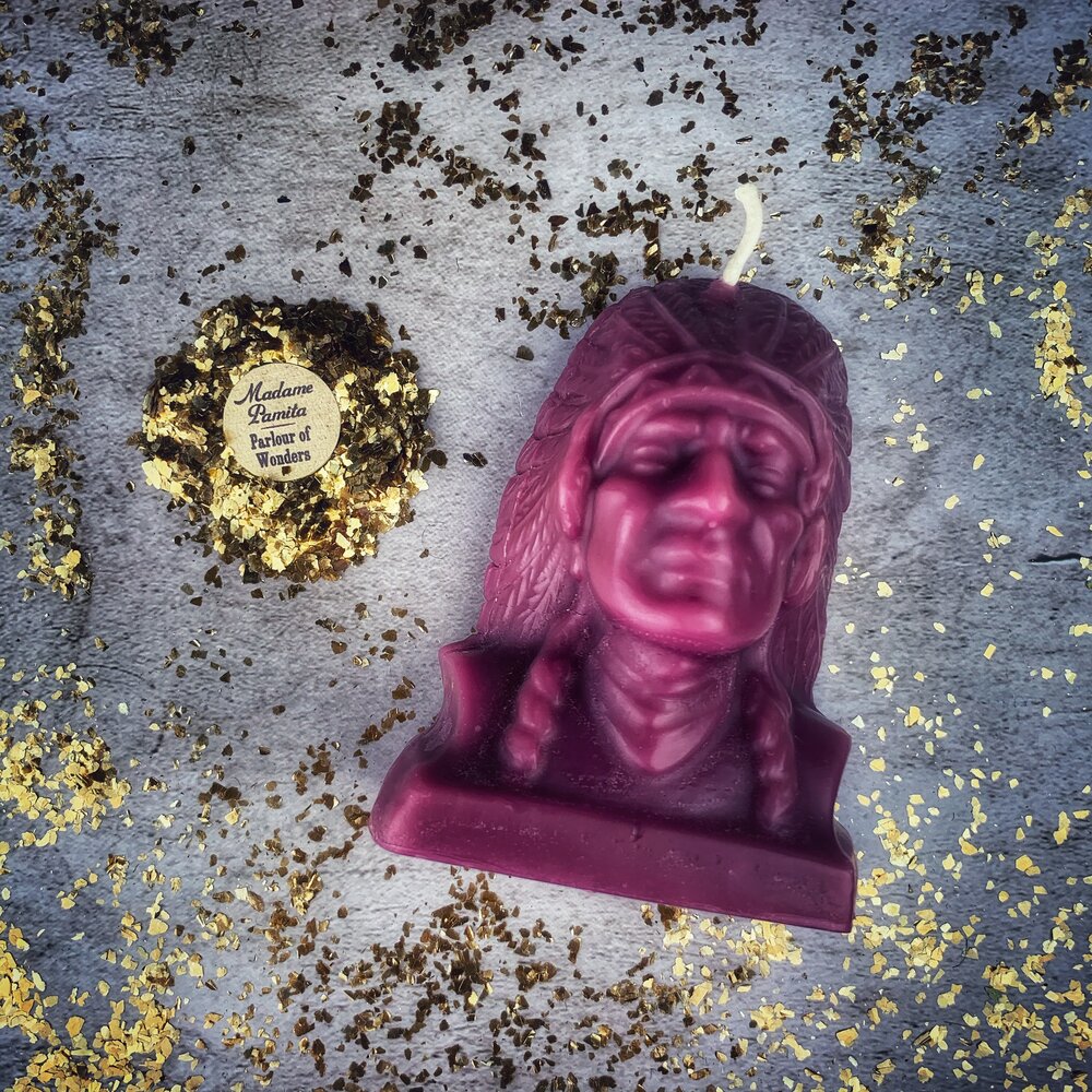 Beeswax Black Hawk Justice Spell Candle - Northern Magick Supplies