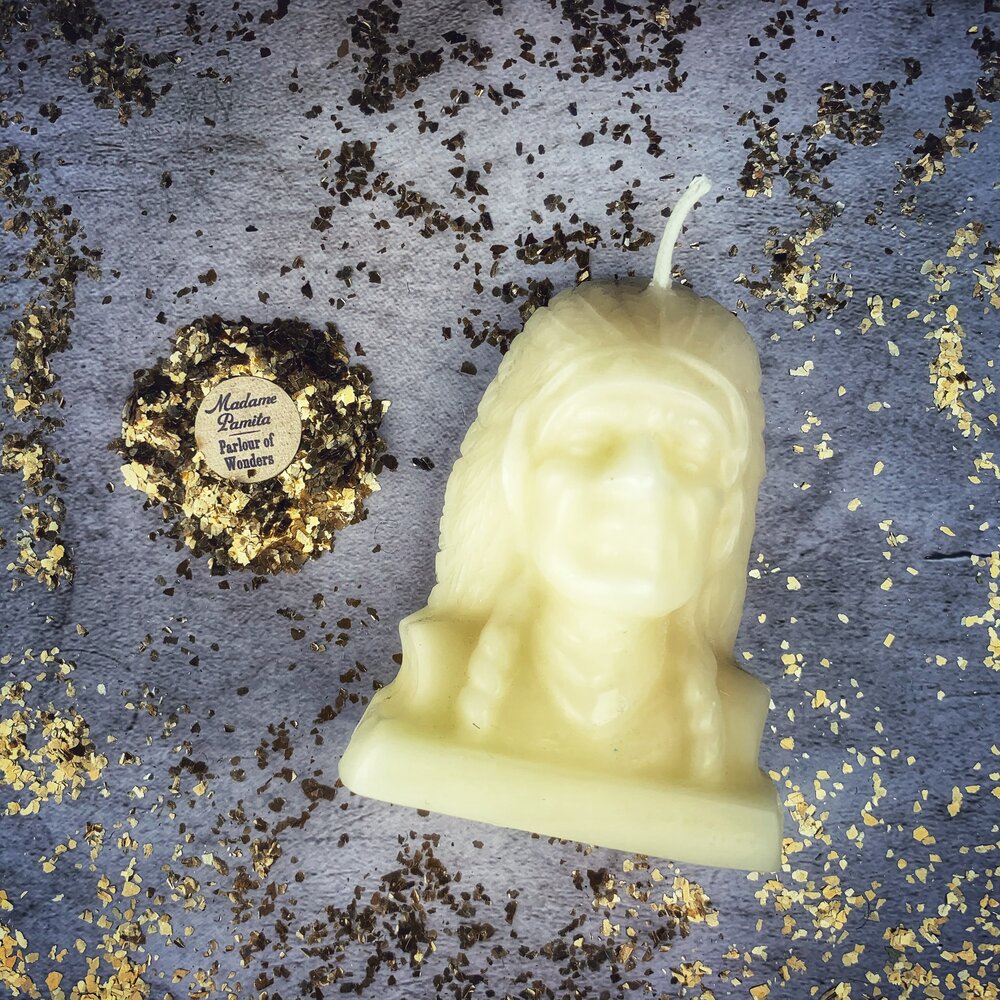 Beeswax Black Hawk Justice Spell Candle - Northern Magick Supplies
