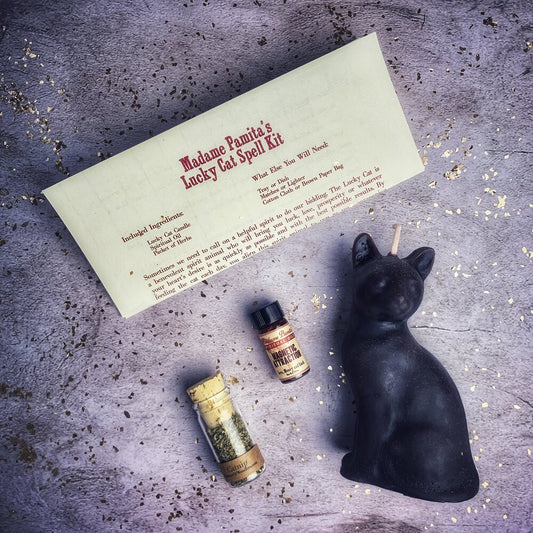Lucky Cat Candle Spell Kit - Northern Magick Supplies