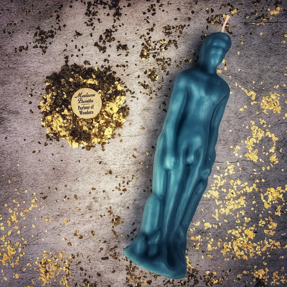 Beeswax Male Figural Spell Candle - Sympathetic Magic & Personal Power - Northern Magick Supplies