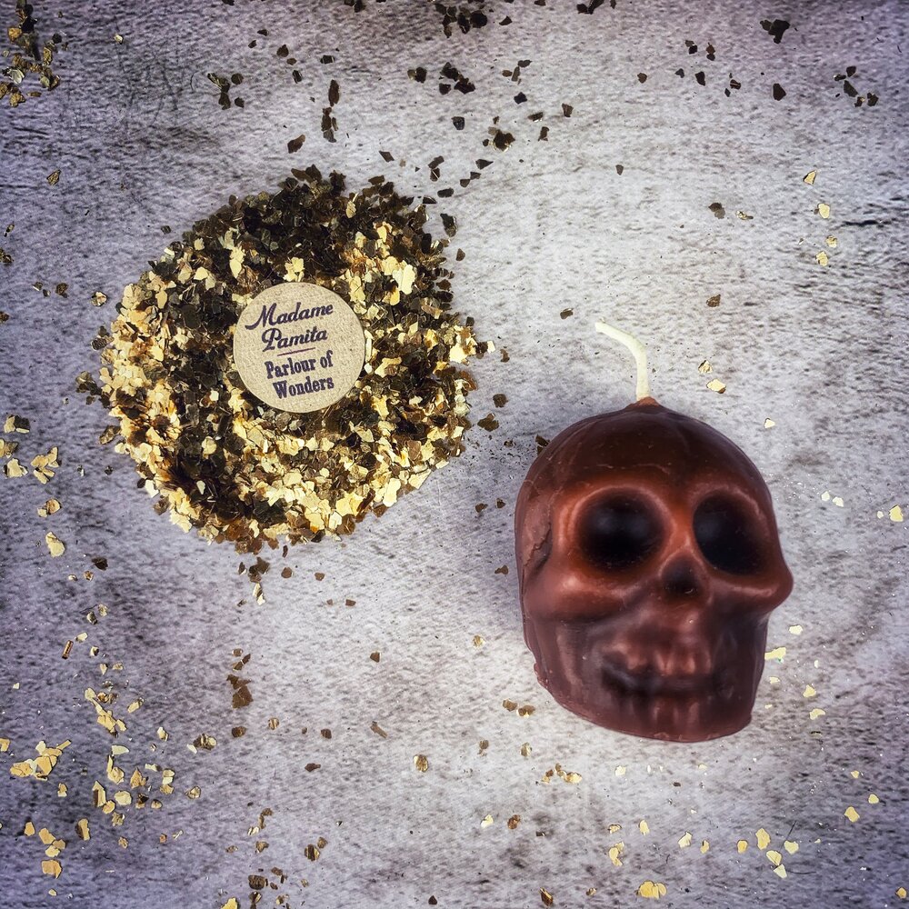 Beeswax Skull Spell Candle - Small - Northern Magick Supplies