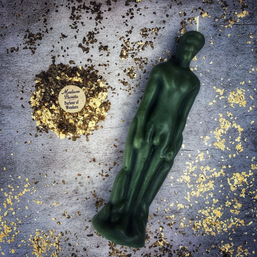 Beeswax Male Figural Spell Candle - Sympathetic Magic & Personal Power - Northern Magick Supplies