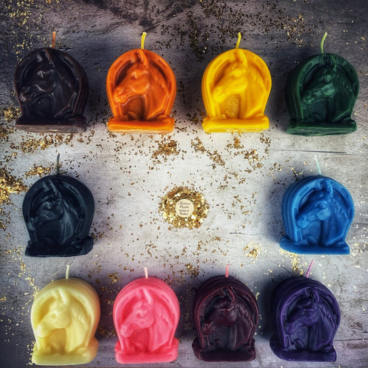 Beeswax Lucky Horseshoe Spell Candle - Northern Magick Supplies
