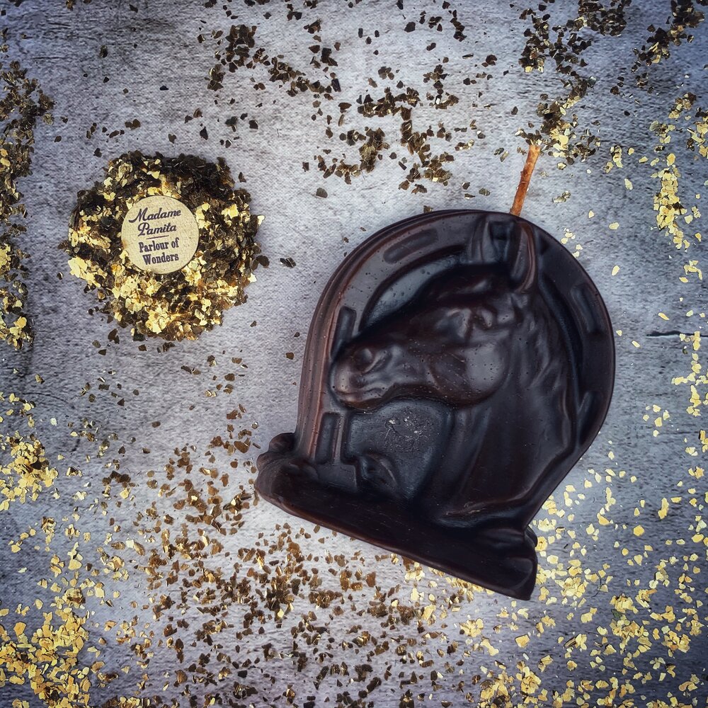 Beeswax Lucky Horseshoe Spell Candle - Northern Magick Supplies