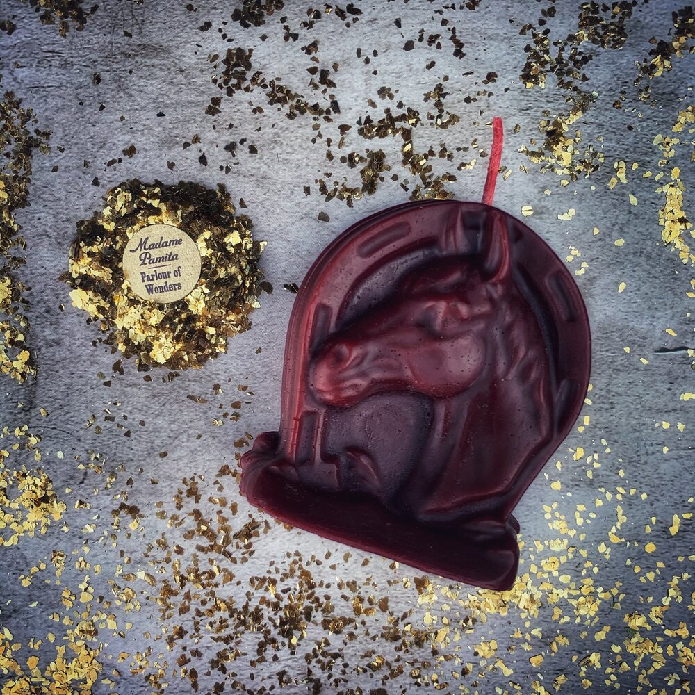Beeswax Lucky Horseshoe Spell Candle - Northern Magick Supplies