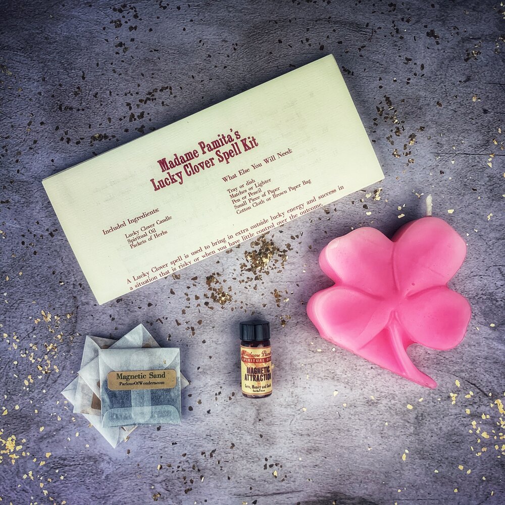 Lucky Clover Candle Spell Kit - Northern Magick Supplies