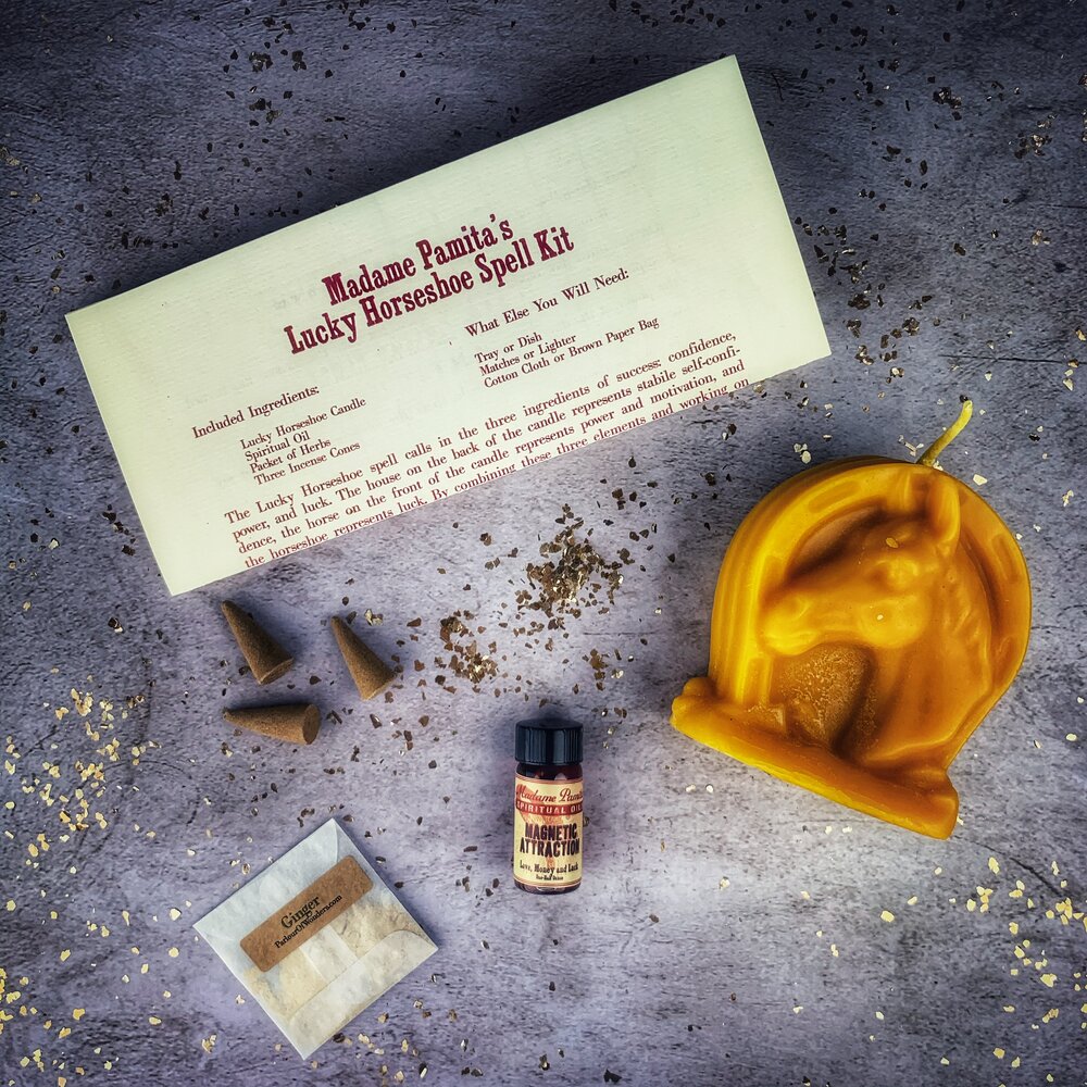 Lucky Horseshoe Candle Spell Kit - Northern Magick Supplies