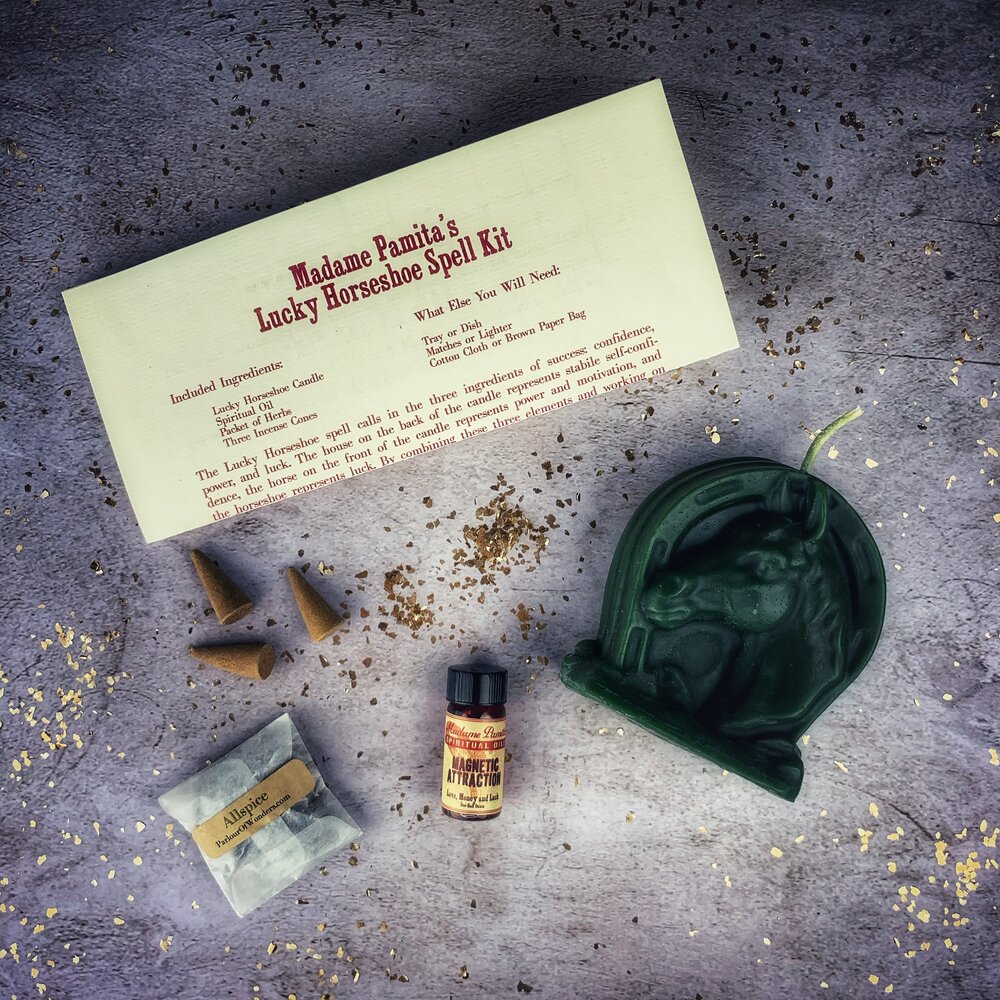 Lucky Horseshoe Candle Spell Kit - Northern Magick Supplies