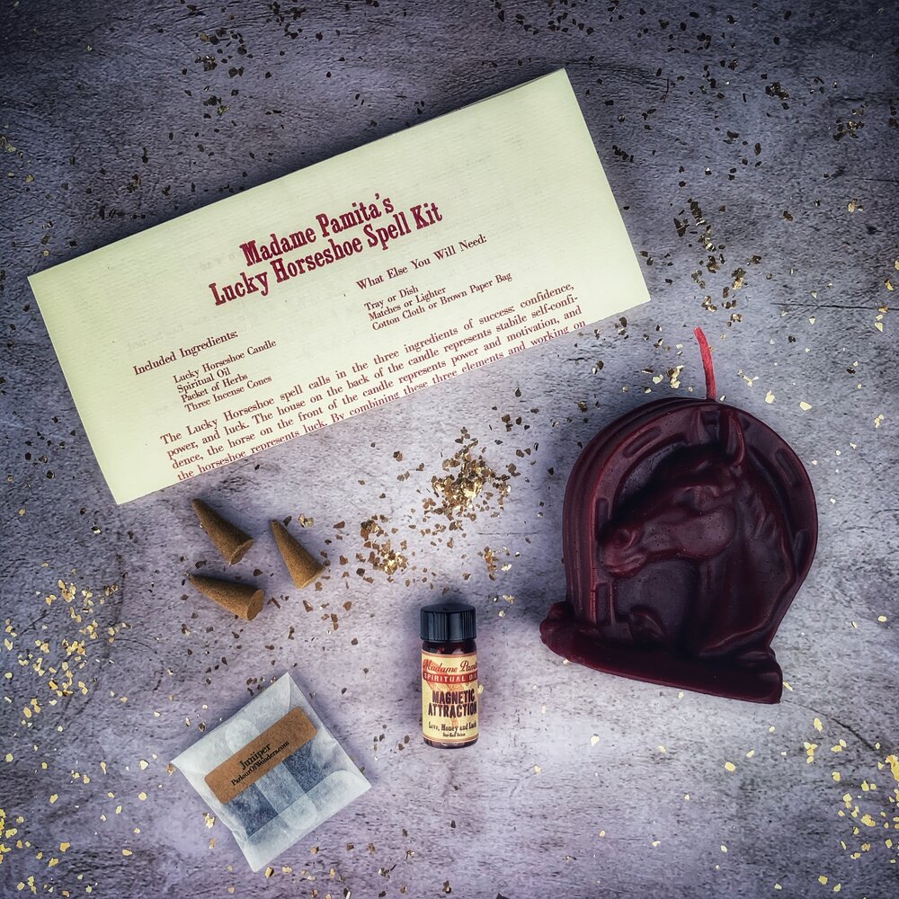 Lucky Horseshoe Candle Spell Kit - Northern Magick Supplies