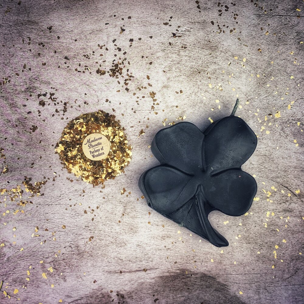 Beeswax Lucky Four Leaf Clover Spell Candle - Northern Magick Supplies