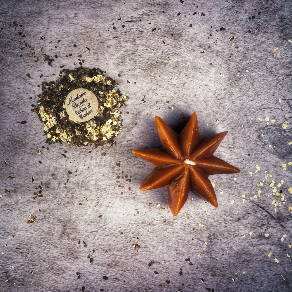 Beeswax Mystic Star Spell Candle - Northern Magick Supplies