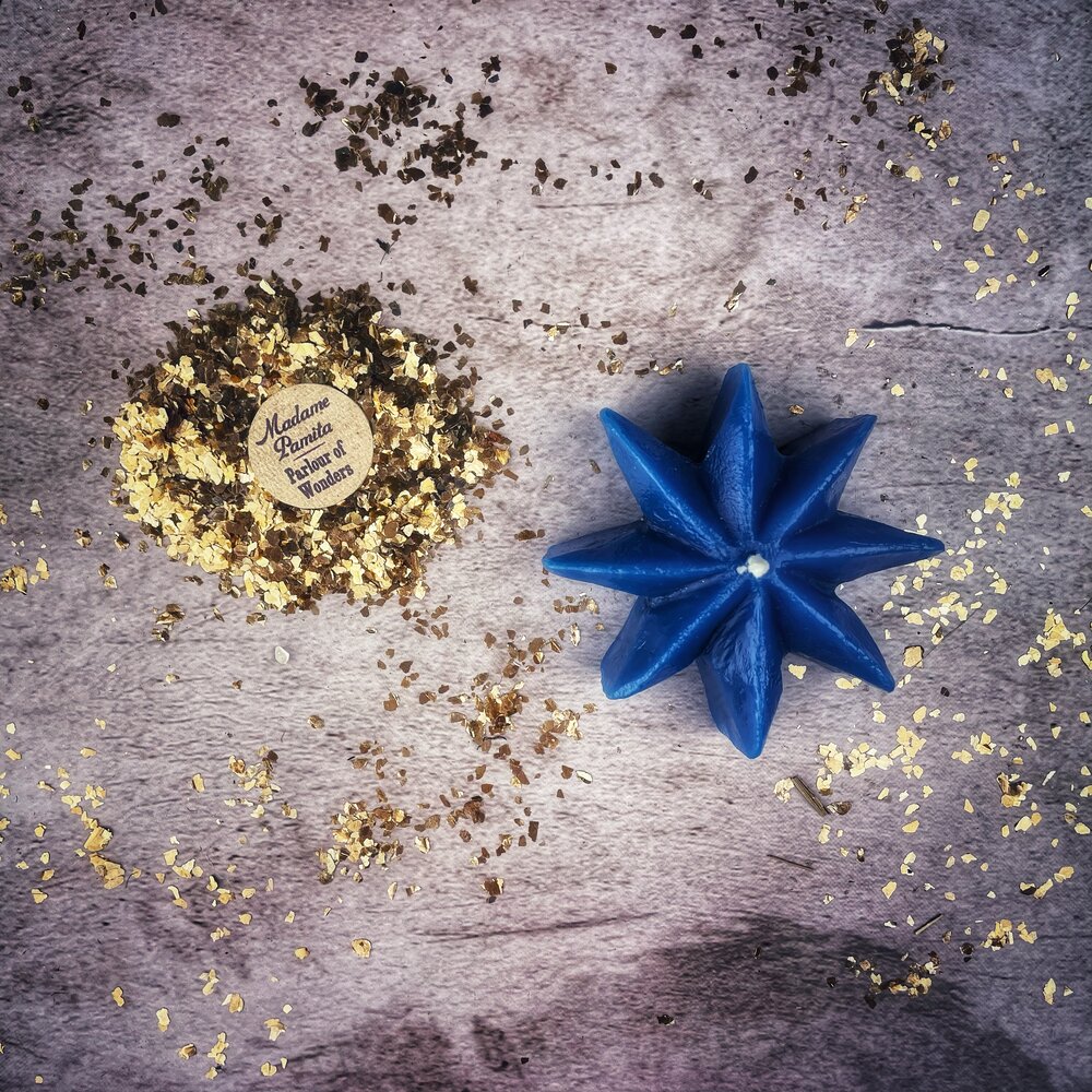 Beeswax Mystic Star Spell Candle - Northern Magick Supplies