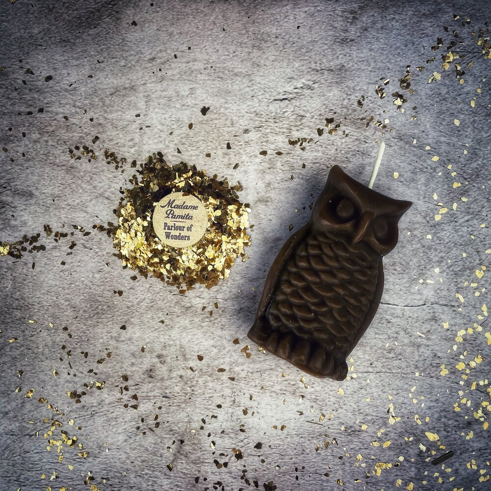 Beeswax Wise Owl Spell Candle - Northern Magick Supplies