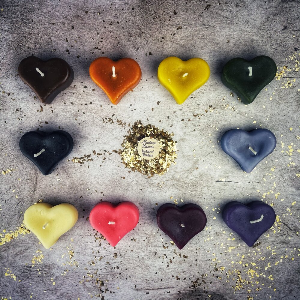 Beeswax Mini Heart Spell Candle - Northern Magick Supplies