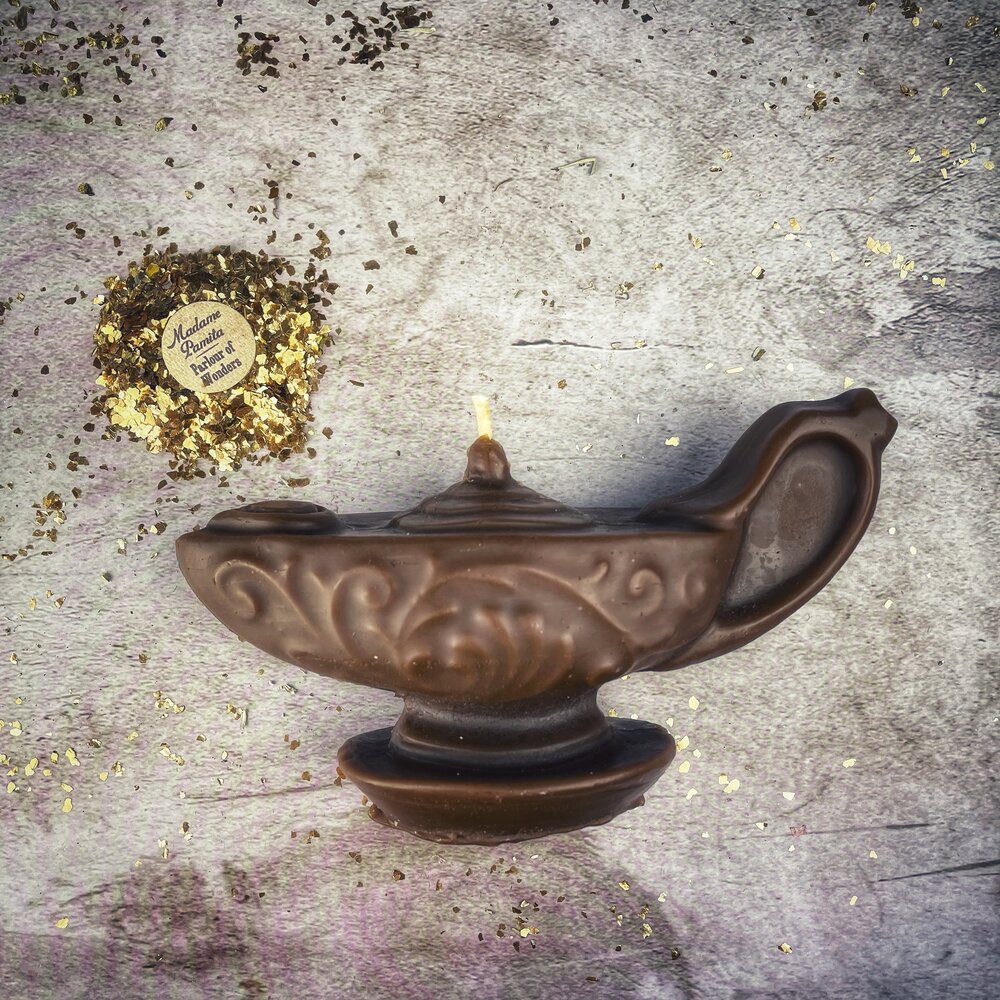 Beeswax Aladdin's Lamp Spell Candle - Wish Manifestation & Three Wishes Magic - Northern Magick Supplies