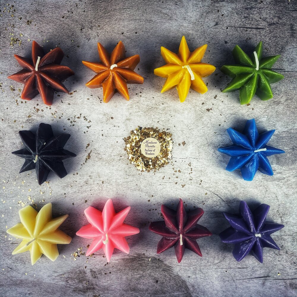 Beeswax Mystic Star Spell Candle - Northern Magick Supplies