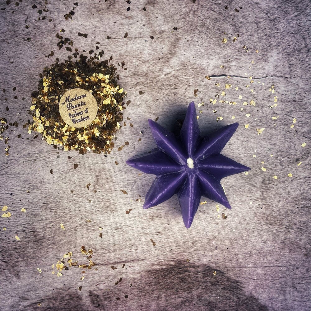 Beeswax Mystic Star Spell Candle - Northern Magick Supplies