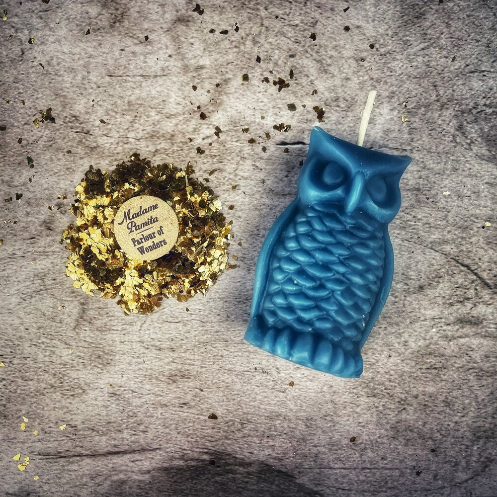 Beeswax Wise Owl Spell Candle - Northern Magick Supplies
