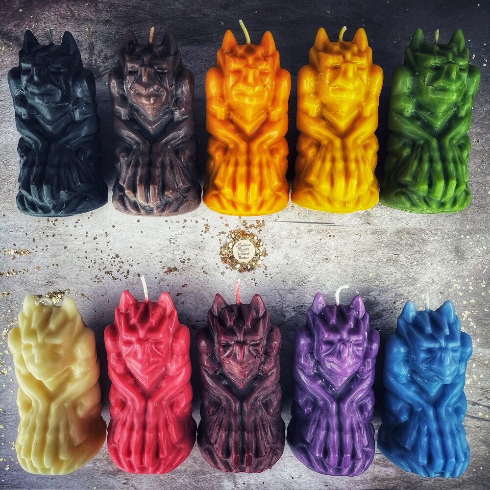 Beeswax Gargoyle Protector Spell Candle - Northern Magick Supplies