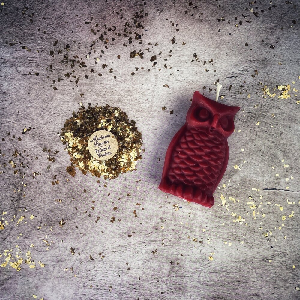 Beeswax Wise Owl Spell Candle - Northern Magick Supplies