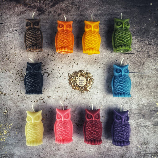Beeswax Wise Owl Spell Candle - Northern Magick Supplies