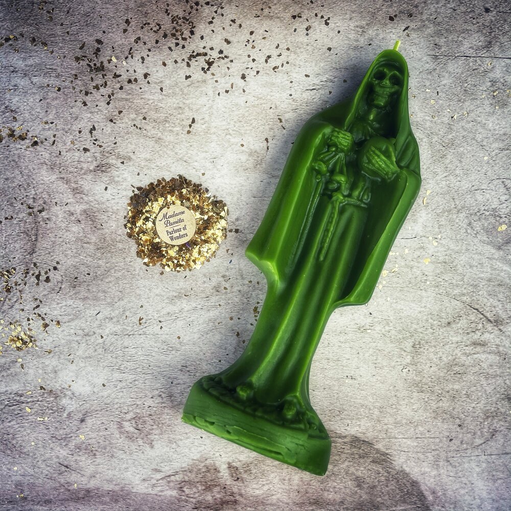 Beeswax Santa Muerte Spell Candle - Northern Magick Supplies