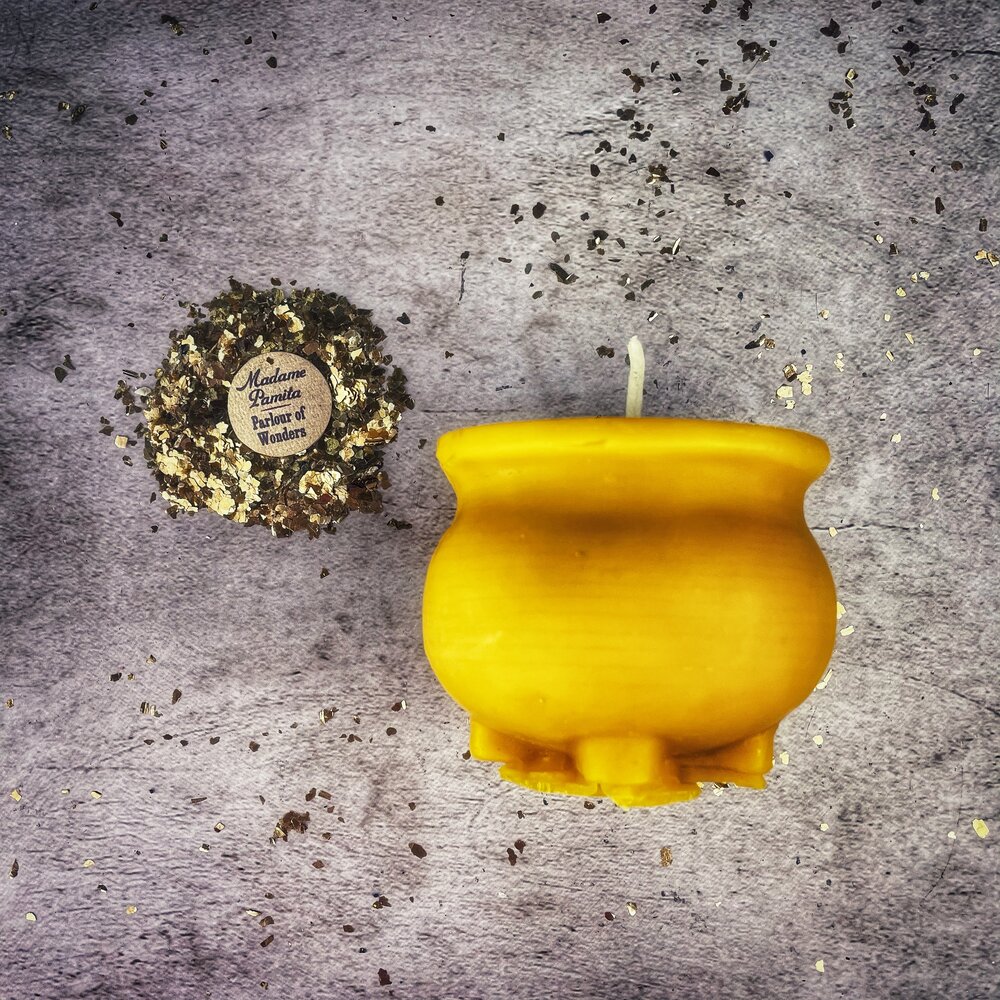 Beeswax Cauldron of Magick Spell Candle - Northern Magick Supplies