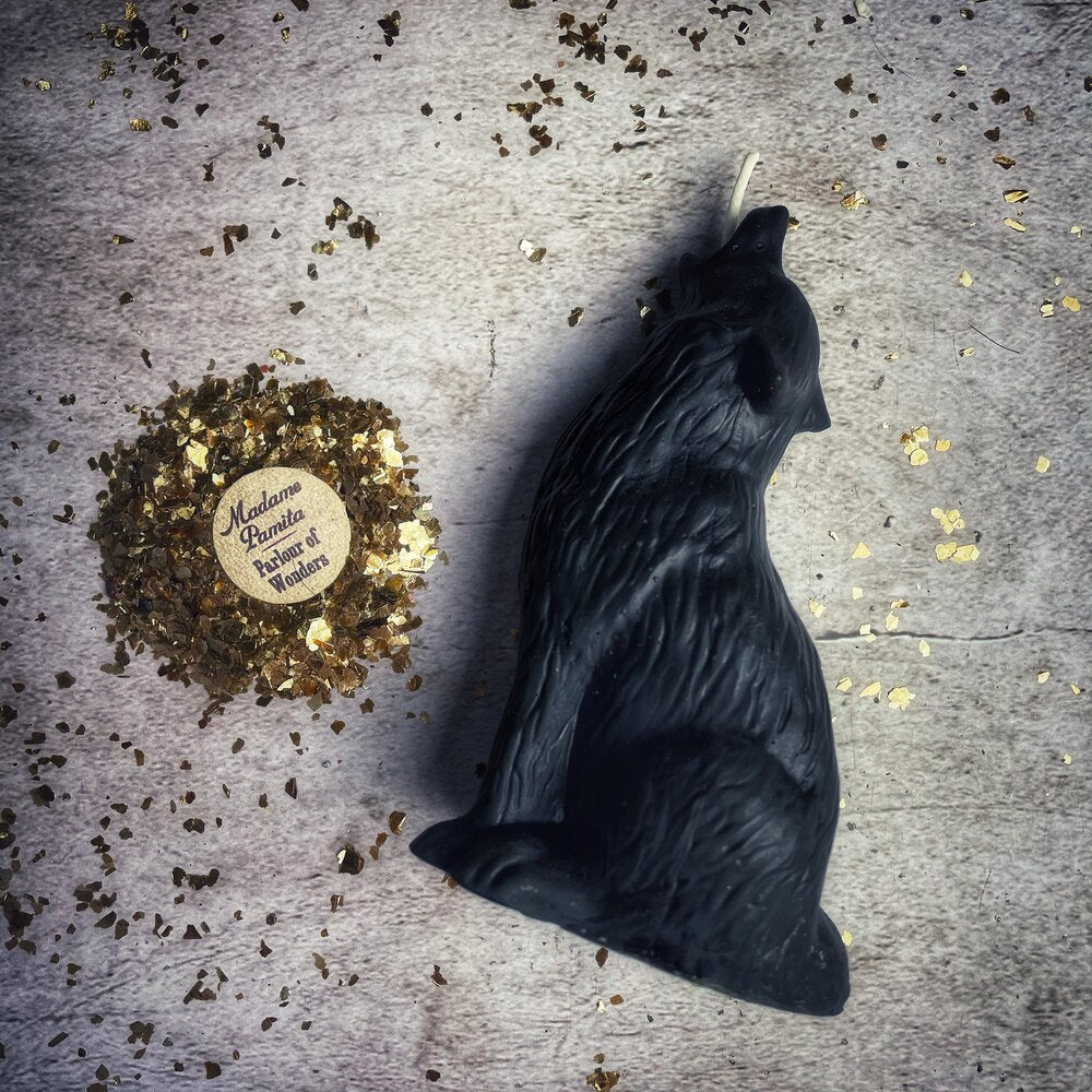 Beeswax Howling Wolf Spell Candle - Courage & Authentic Voice Magic - Northern Magick Supplies