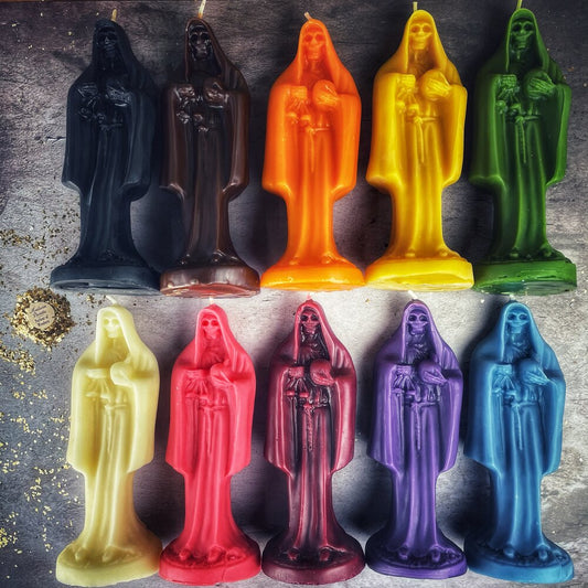 Beeswax Santa Muerte Spell Candle - Northern Magick Supplies