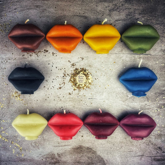 Beeswax Talk to Me Lips Spell Candle - Northern Magick Supplies