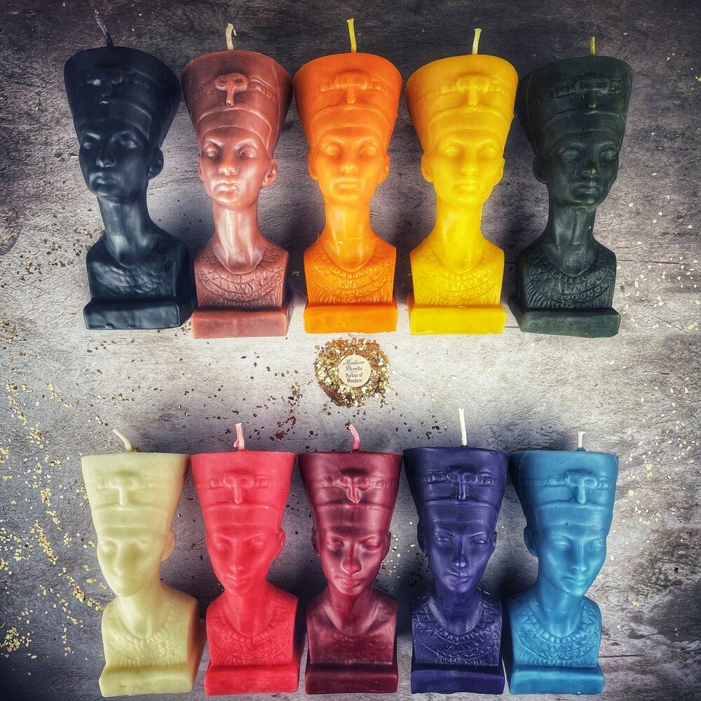 Beeswax Egyptian Queen Spell Candle - Power, Beauty & Magnetism Magic
