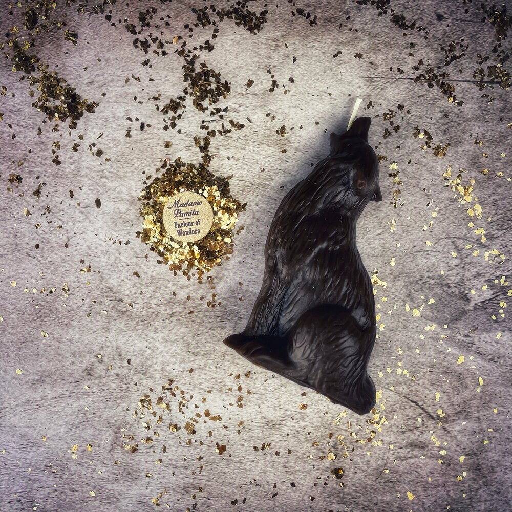 Beeswax Howling Wolf Spell Candle - Courage & Authentic Voice Magic - Northern Magick Supplies