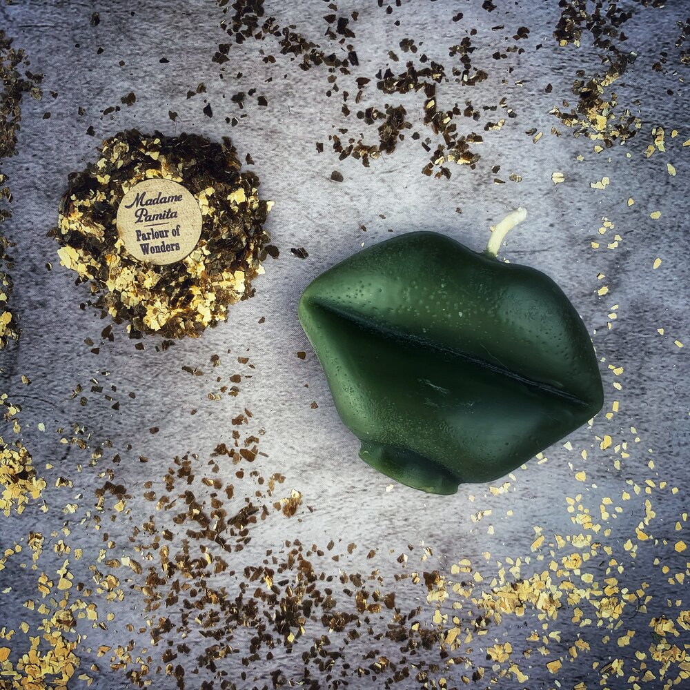 Beeswax Talk to Me Lips Spell Candle - Northern Magick Supplies