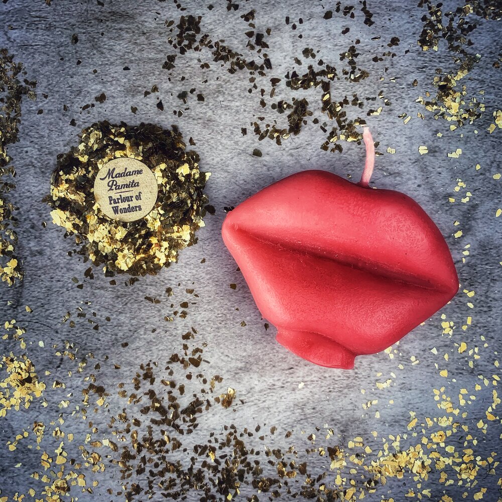 Beeswax Talk to Me Lips Spell Candle - Northern Magick Supplies