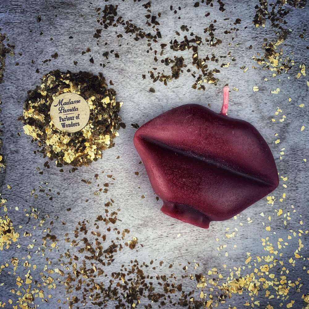 Beeswax Talk to Me Lips Spell Candle - Northern Magick Supplies