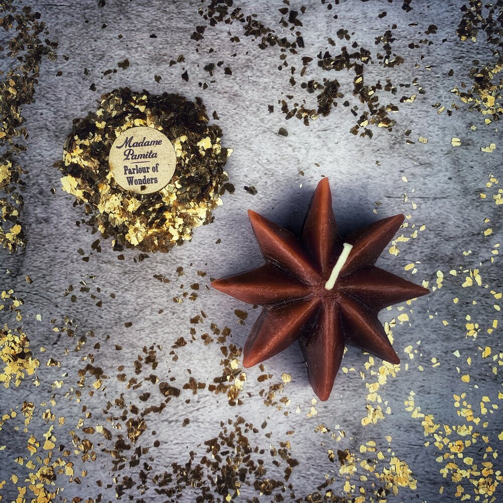 Beeswax Mystic Star Spell Candle - Northern Magick Supplies