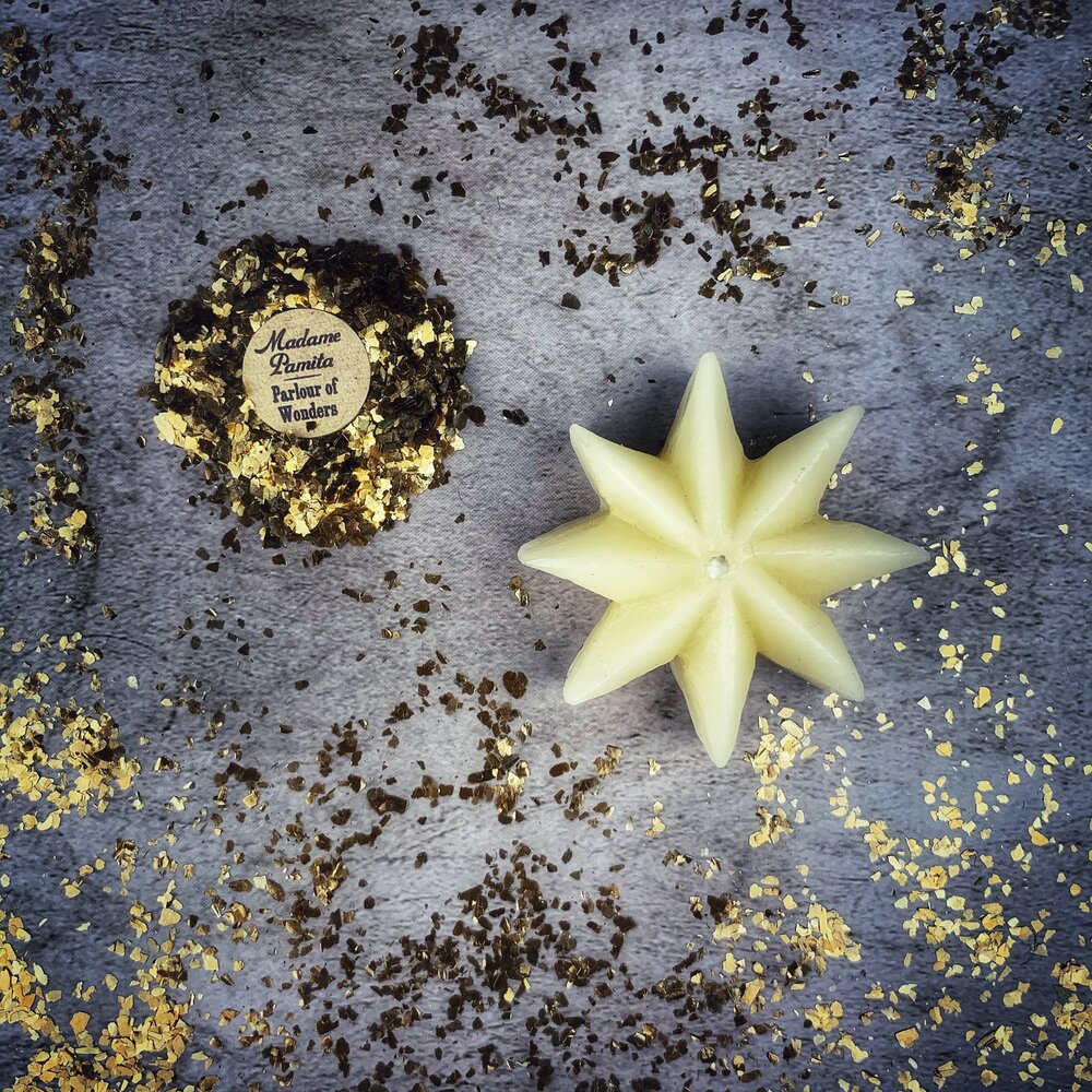 Beeswax Mystic Star Spell Candle - Northern Magick Supplies