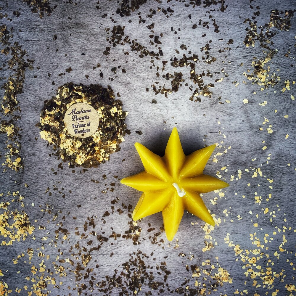 Beeswax Mystic Star Spell Candle - Manifestation & Spiritual Power Magic - Northern Magick Supplies