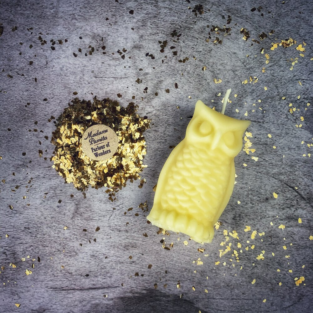 Beeswax Wise Owl Spell Candle - Northern Magick Supplies