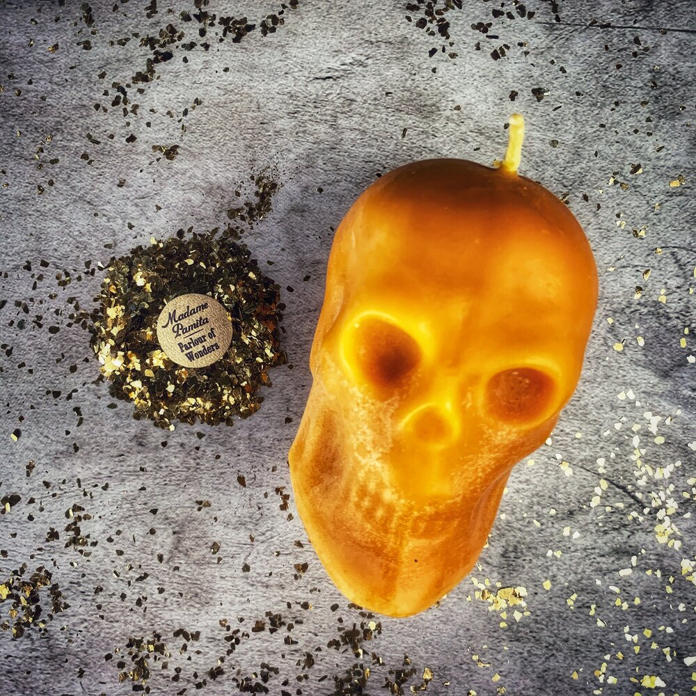 Beeswax Skull Spell Candle - Large - Northern Magick Supplies