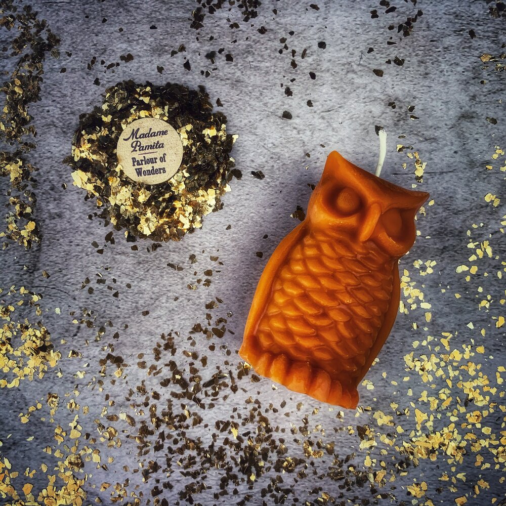 Beeswax Wise Owl Spell Candle - Northern Magick Supplies