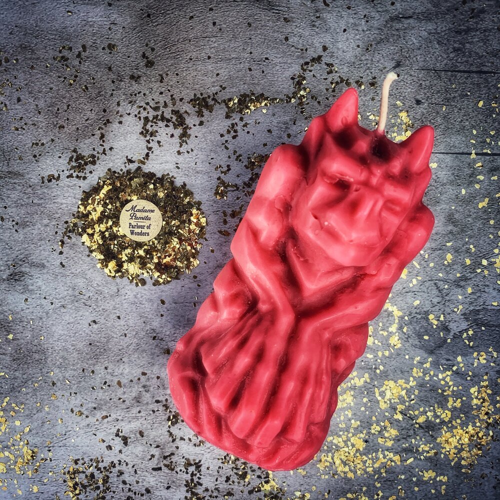 Beeswax Gargoyle Protector Spell Candle - Northern Magick Supplies