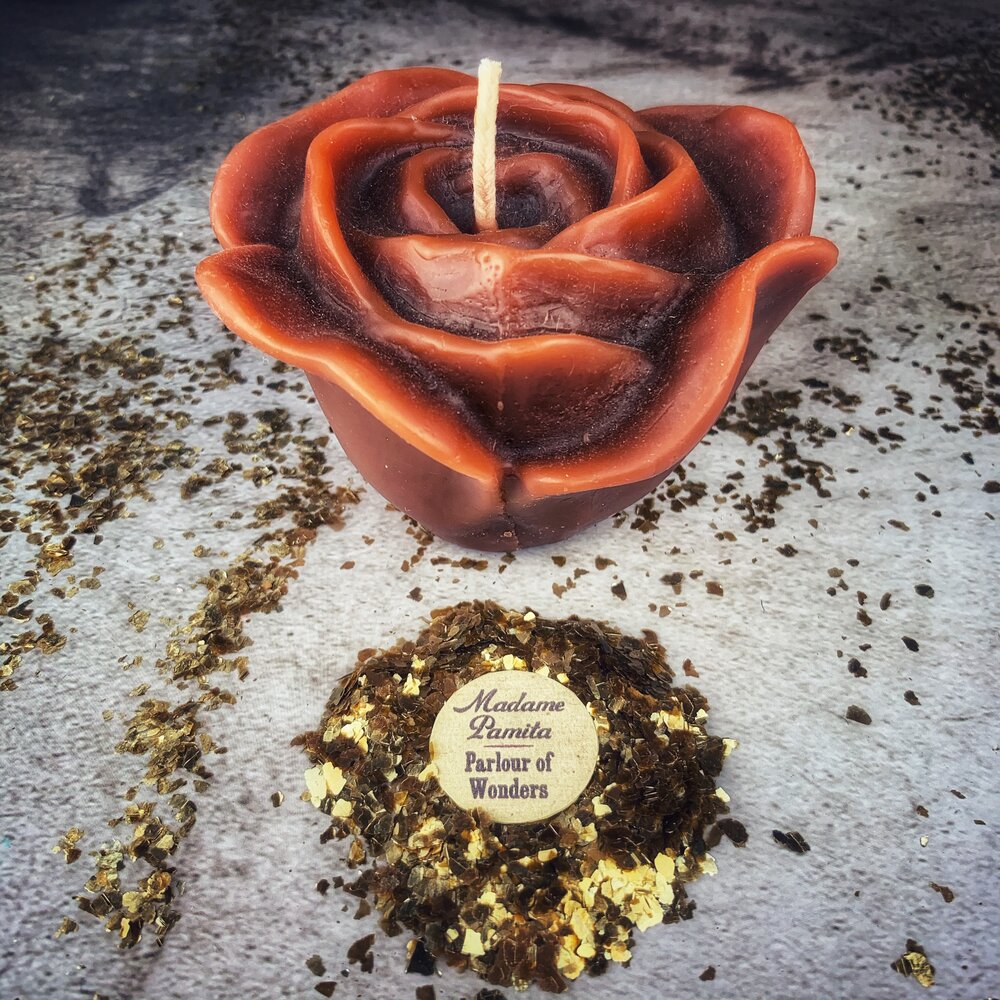 Beeswax Rose Romance Spell Candle - Northern Magick Supplies
