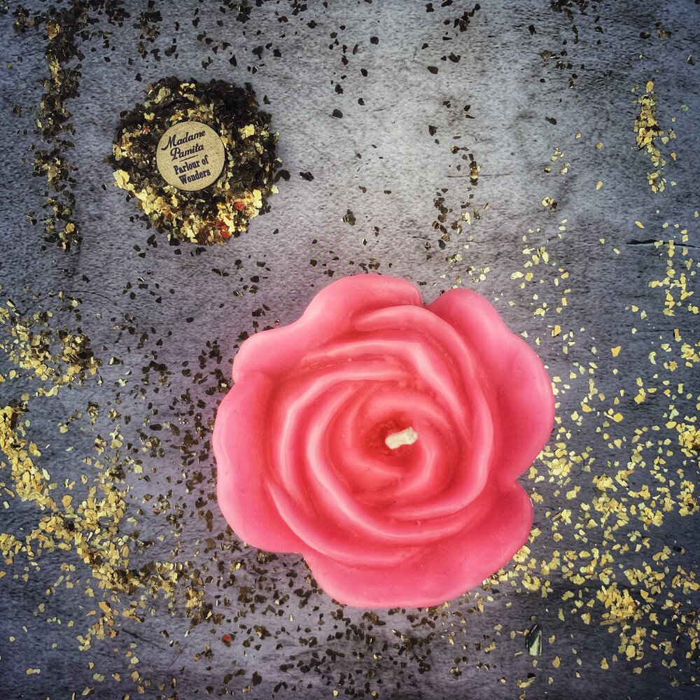 Beeswax Rose Romance Spell Candle - Northern Magick Supplies