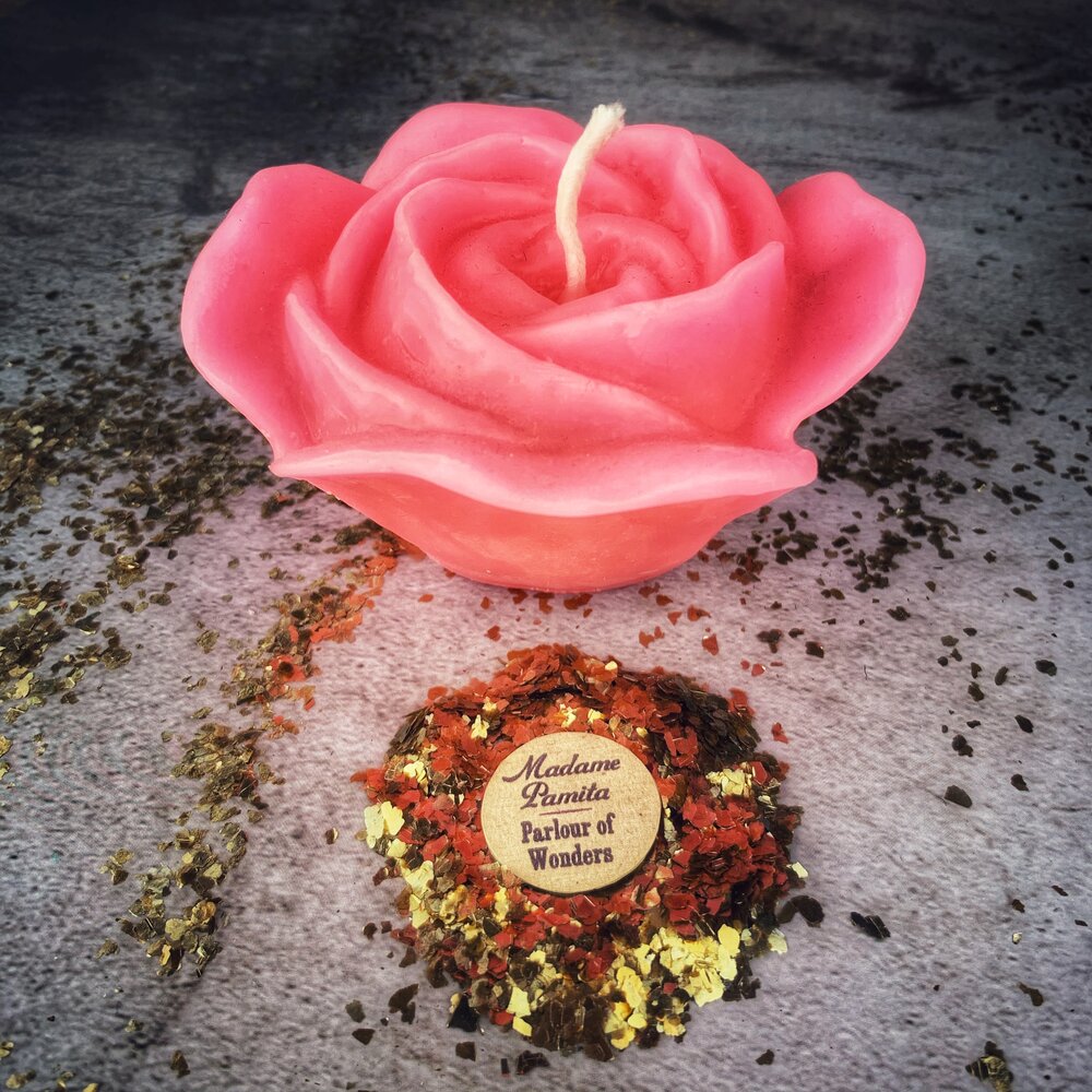 Beeswax Rose Romance Spell Candle - Northern Magick Supplies